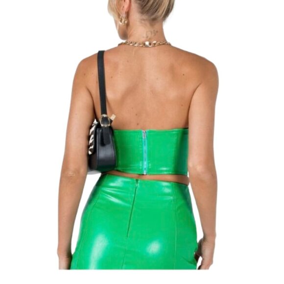 Women's 6 Princess Polly Jessica pu bustier Faux Leather in Green - Picture 3 of 12
